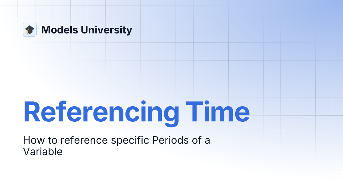 Referencing Time | Models University