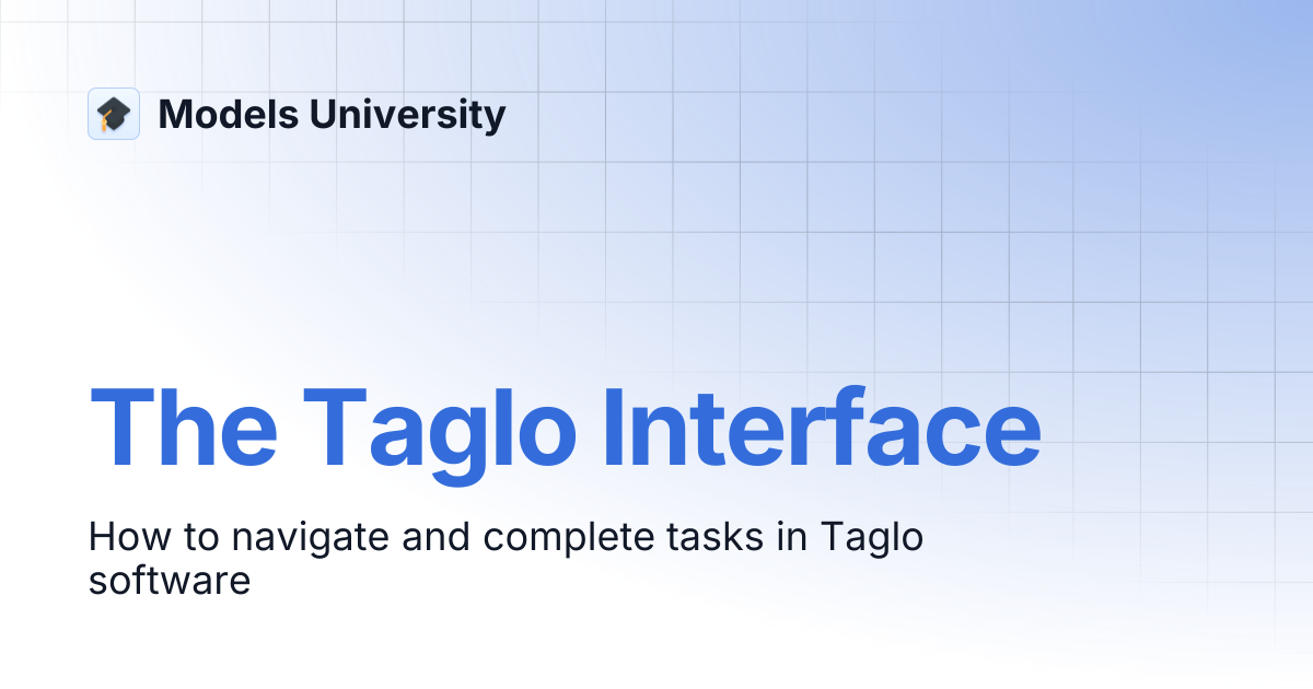 The Taglo Interface | Models University